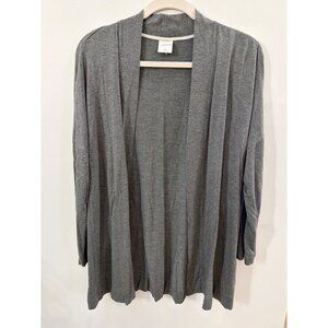 Soma Womens Medium Open Front Gray Lightweight Cardigan Sweater M Athleisure